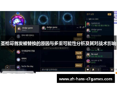 圣枪哥首发被替换的原因与多重可能性分析及其对战术影响 圣枪哥首发被替换的原因与多重可能性分析及其对战术影响